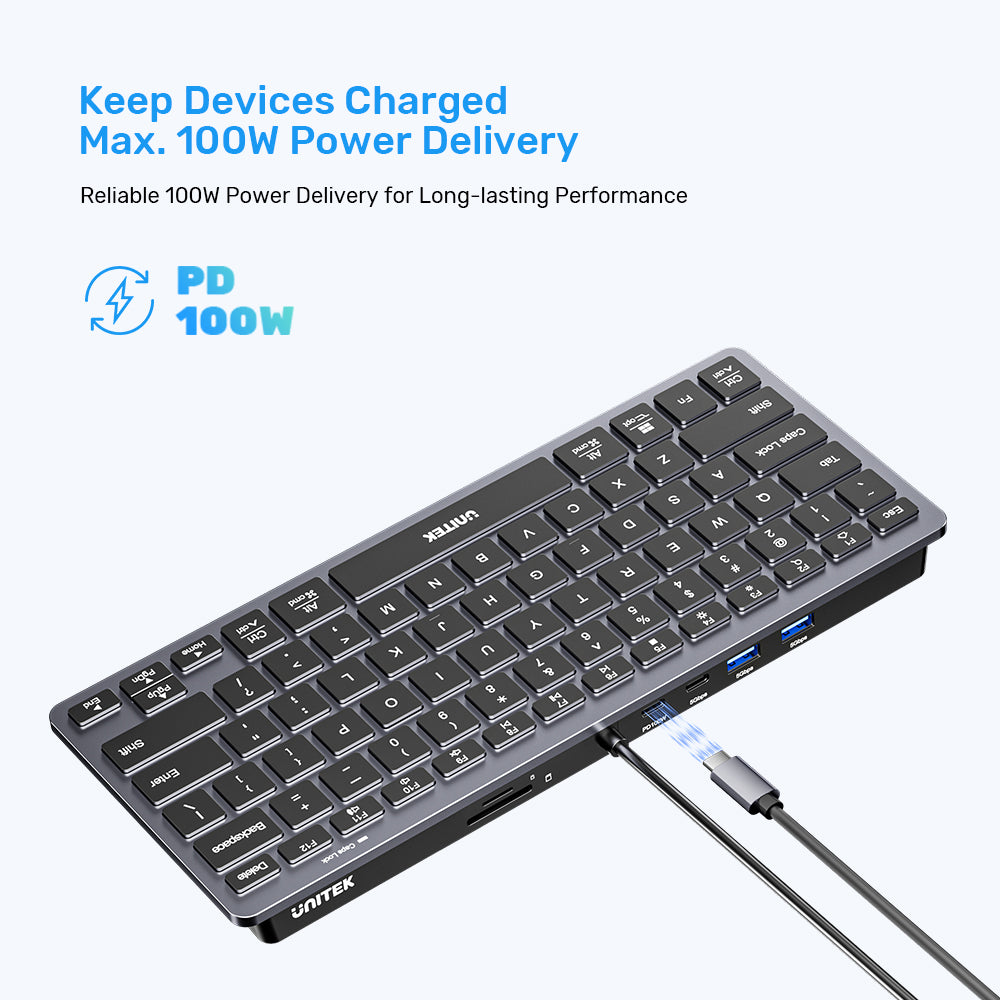 七合一 USB-C 多功能鍵盤集線器