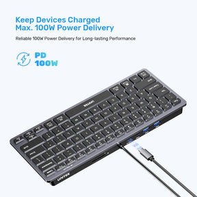 七合一 USB-C 多功能鍵盤集線器