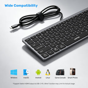 七合一 USB-C 多功能鍵盤集線器