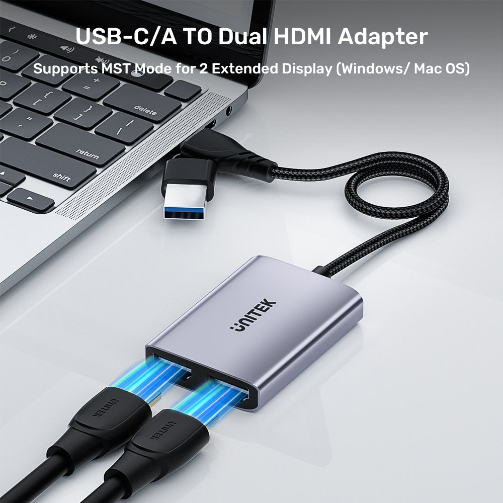 USB C/A 雙 HDMI 轉換器