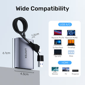 USB C/A 雙 HDMI 轉換器