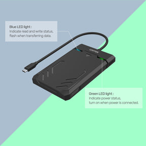 DiskGuard Raiden 2.5" USB-C to SATA III 2.5” HDD/SSD Hard Disk Enclosure