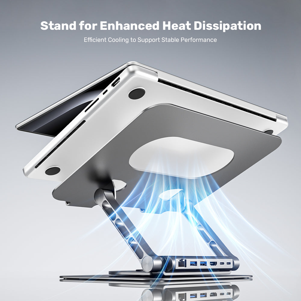 Laptop Stand with Detachable USB-C Hub