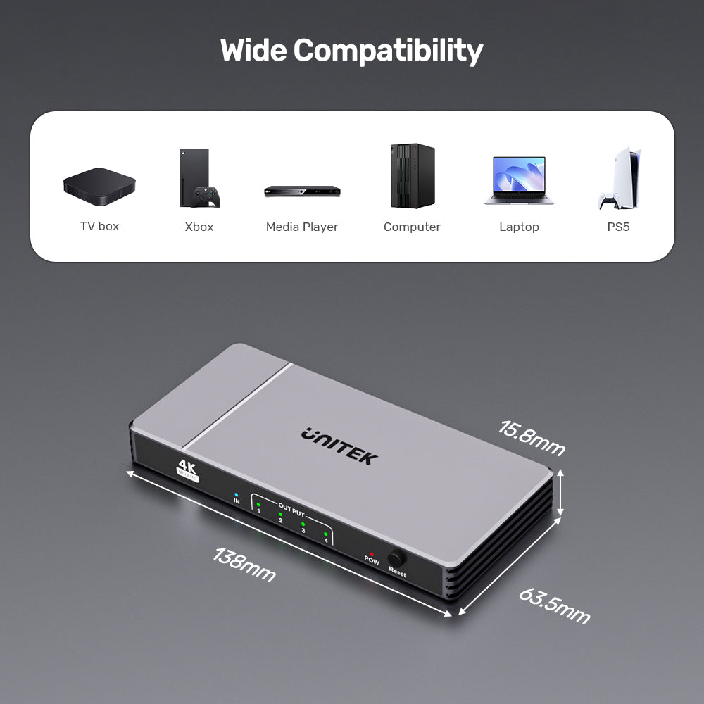 4K HDMI 分配器 (1入4出)