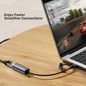 USB-C/A轉千兆位乙太網轉接器