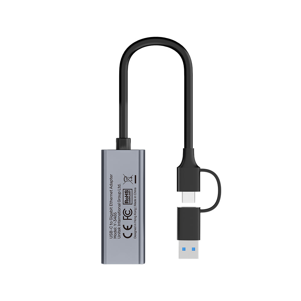 USB-C/A轉千兆位乙太網轉接器