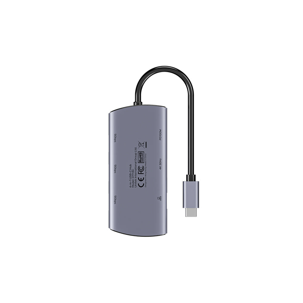 uHub H6+ 6-in-1 USB-C Hub with PD 100W