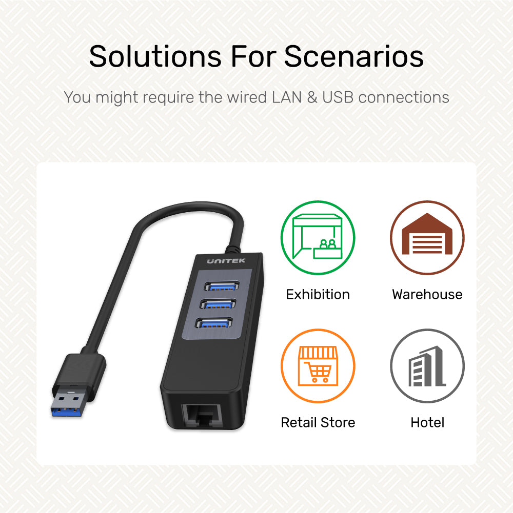 4-in-1 USB 3.0 Ethernet Hub