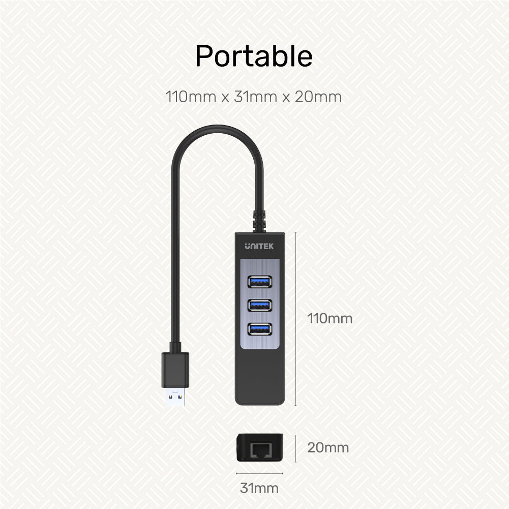 4-in-1 USB 3.0 Ethernet Hub