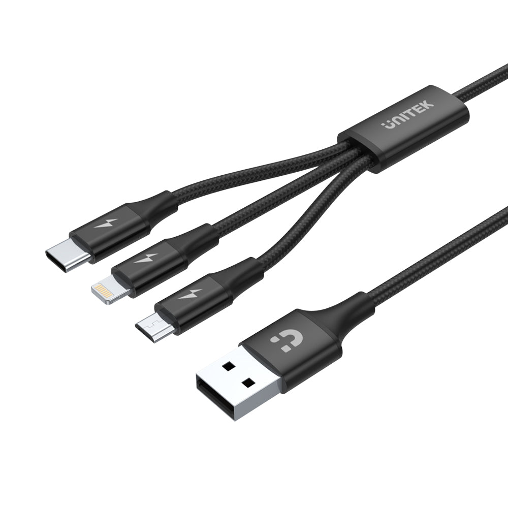 3-in-1 USB-A to USB-C / Micro USB / Lightning Multi Charging Cable