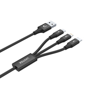 3 合 1 USB-A 轉 USB-C / Micro USB / Lightning 通用充電線 (最高支援 2.4A 快充)
