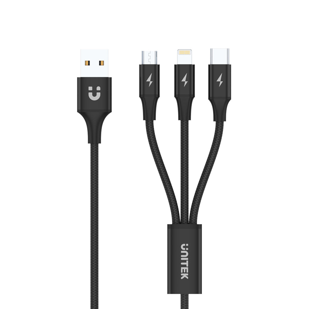 3-in-1 USB-A to USB-C / Micro USB / Lightning Multi Charging Cable