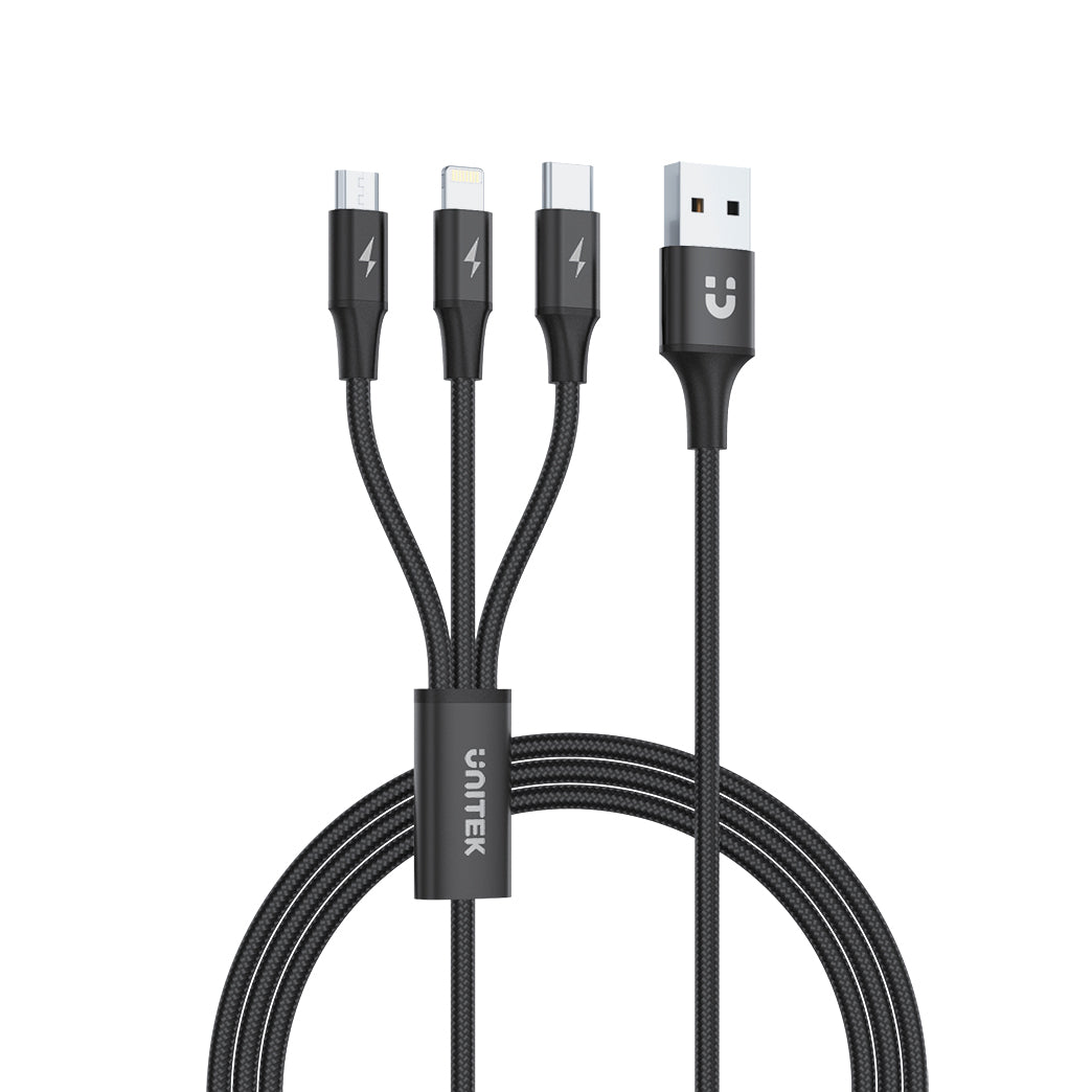 3-in-1 USB-A to USB-C / Micro USB / Lightning Multi Charging Cable