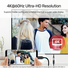 Full-Featured USB-C Extension Cable with 4K@60Hz, 100W Power Delivery and 10Gbps Data (USB 3.2 Gen2)