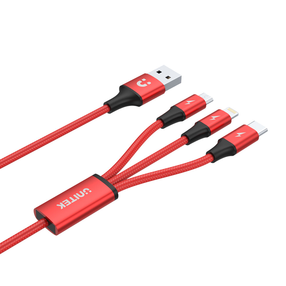 3-in-1 USB-A to USB-C / Micro USB / Lightning Multi Charging Cable