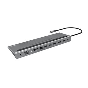uHUB 11+ 11-in-1 USB-C Ethernet Hub with MST Triple Monitor, 100W Power Delivery and Dual Card Reader