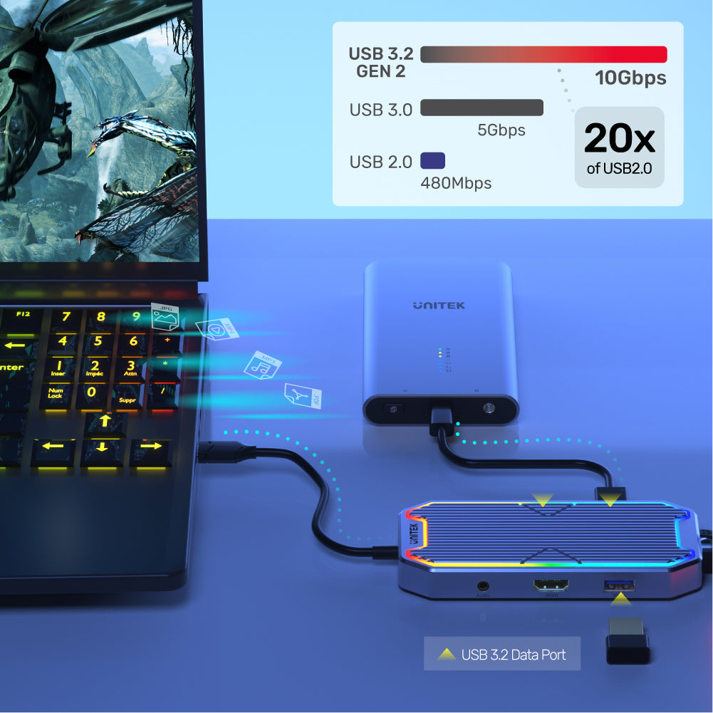 uHUB S7+ 7-in-1 USB-C Hub with 10Gbps Data, HDMI and PD 100W