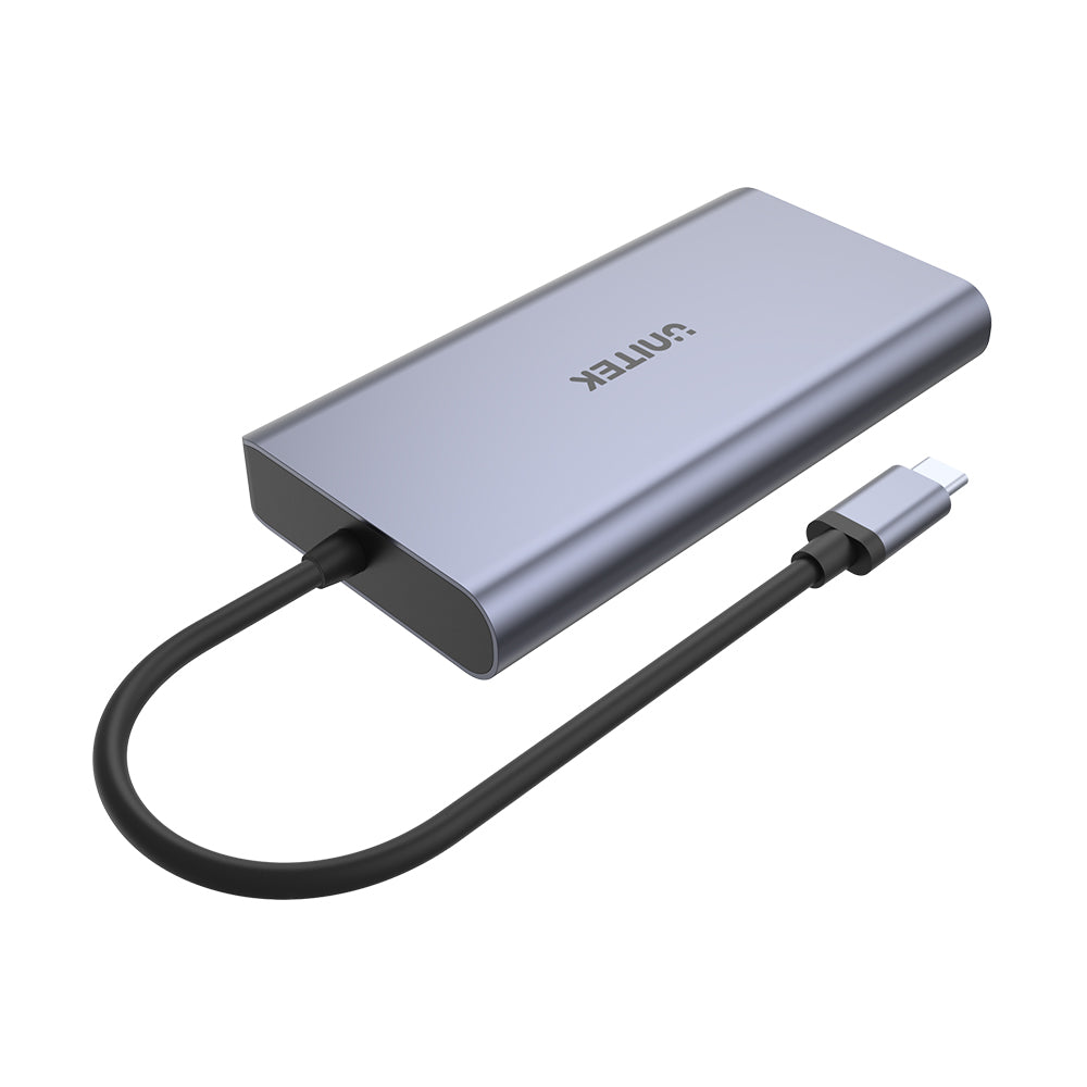 uHUB S7+ 7-in-1 USB-C Ethernet Hub with MST Dual Monitor, 100W Power Delivery and Card Reader