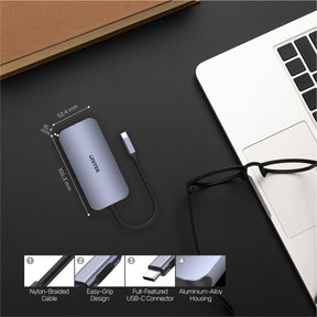 uHUB N9+ 9-in-1 USB-C Ethernet Hub with HDMI, 100W Power Delivery and Dual Card Reader