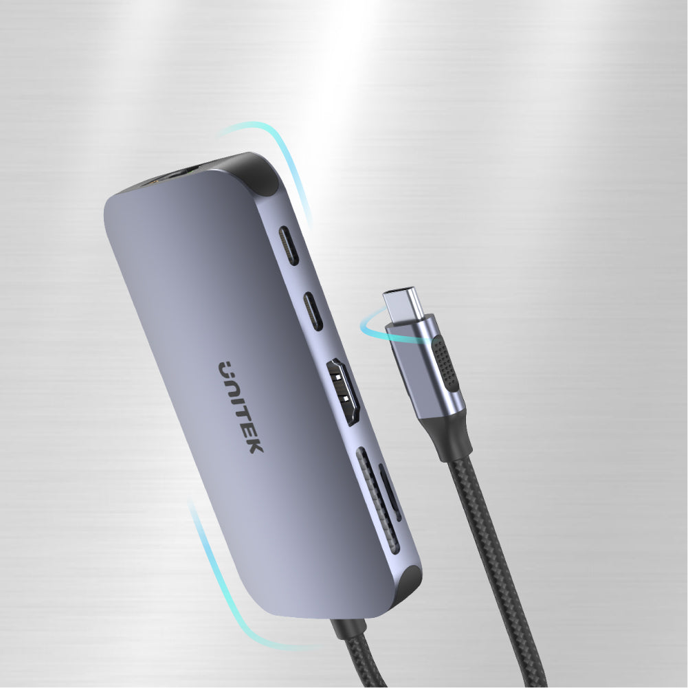 uHUB N9+ 9-in-1 USB-C Ethernet Hub with HDMI, 100W Power Delivery and Dual Card Reader