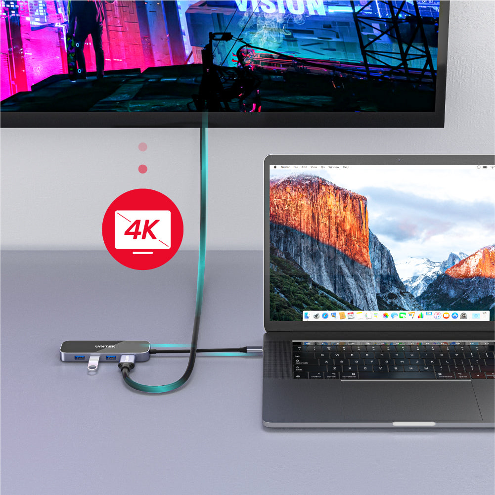 uHUB H6 Gloss 6 合 1 強化玻璃鏡面 USB-C Hub (支援4K 30Hz HDMI、 USB-PD 100W)