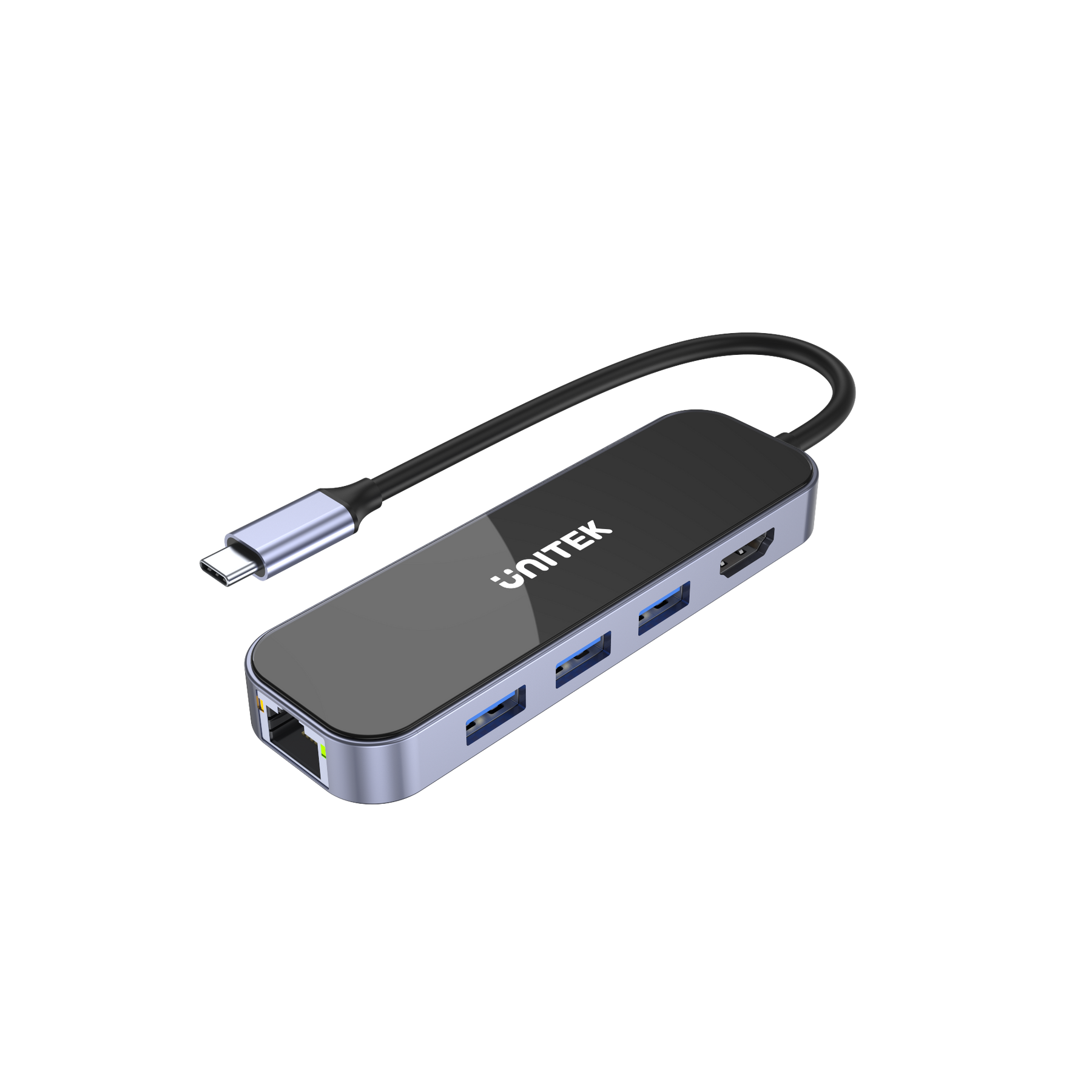 uHUB H6 Gloss 6-in-1 USB-C Ethernet Hub With HDMI and 100W Power Delivery