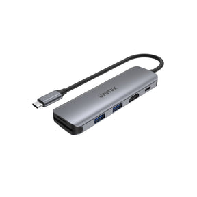 uHUB P5+ 6 合 1 多媒體 USB-C Hub (支援4K HDMI、 USB-PD 100W 和 雙讀卡器)