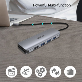 uHUB P5+ 6-in-1 USB-C Hub with HDMI and Dual Card Reader