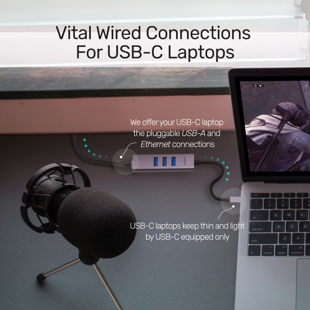 uHUB Q4+ 4 合 1 USB-C Hub (帶千兆位乙太網接口)