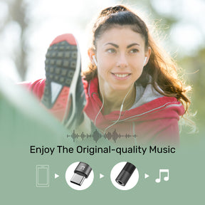 USB-C to 3.5mm Headphone Jack Adapter for Stereo Audio