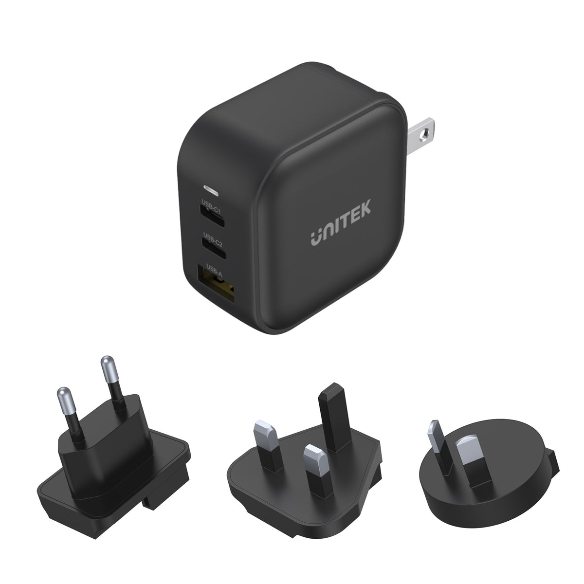 TRAVEL TRI GaN 3 Ports 66W Charger with USB PD and QC 3.0 (Travel Charger)