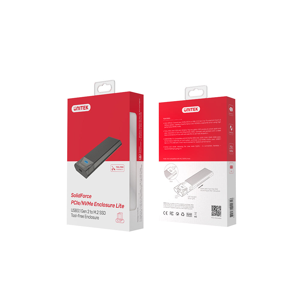SolidForce Lite USB-C 轉 NVMe M.2 SSD 10Gbps 硬碟盒