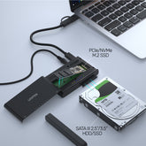 SolidForce+ USB-C 轉 NVMe M.2 及 2.5吋3.5吋 HDD/ SSD 轉接器