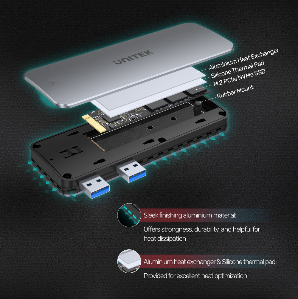 SolidForce PCIe/NVMe M.2 SSD 10Gbps Enclosure for PS5