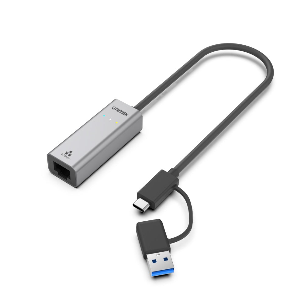 二合一 USB-C/ USB-A 轉 2.5G 乙太網轉接器