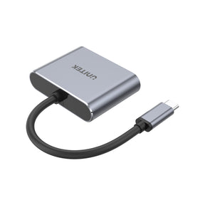 4K 60Hz USB-C to HDMI 2.0 and VGA Adapter with MST Dual Monitor