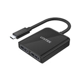 8K USB-C 轉雙 DisplayPort 轉接器 (MST 多螢幕獨立擴展)