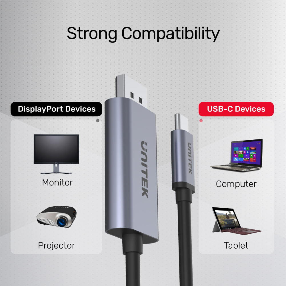 4K 60Hz USB-C 轉 DisplayPort 1.2 影音線