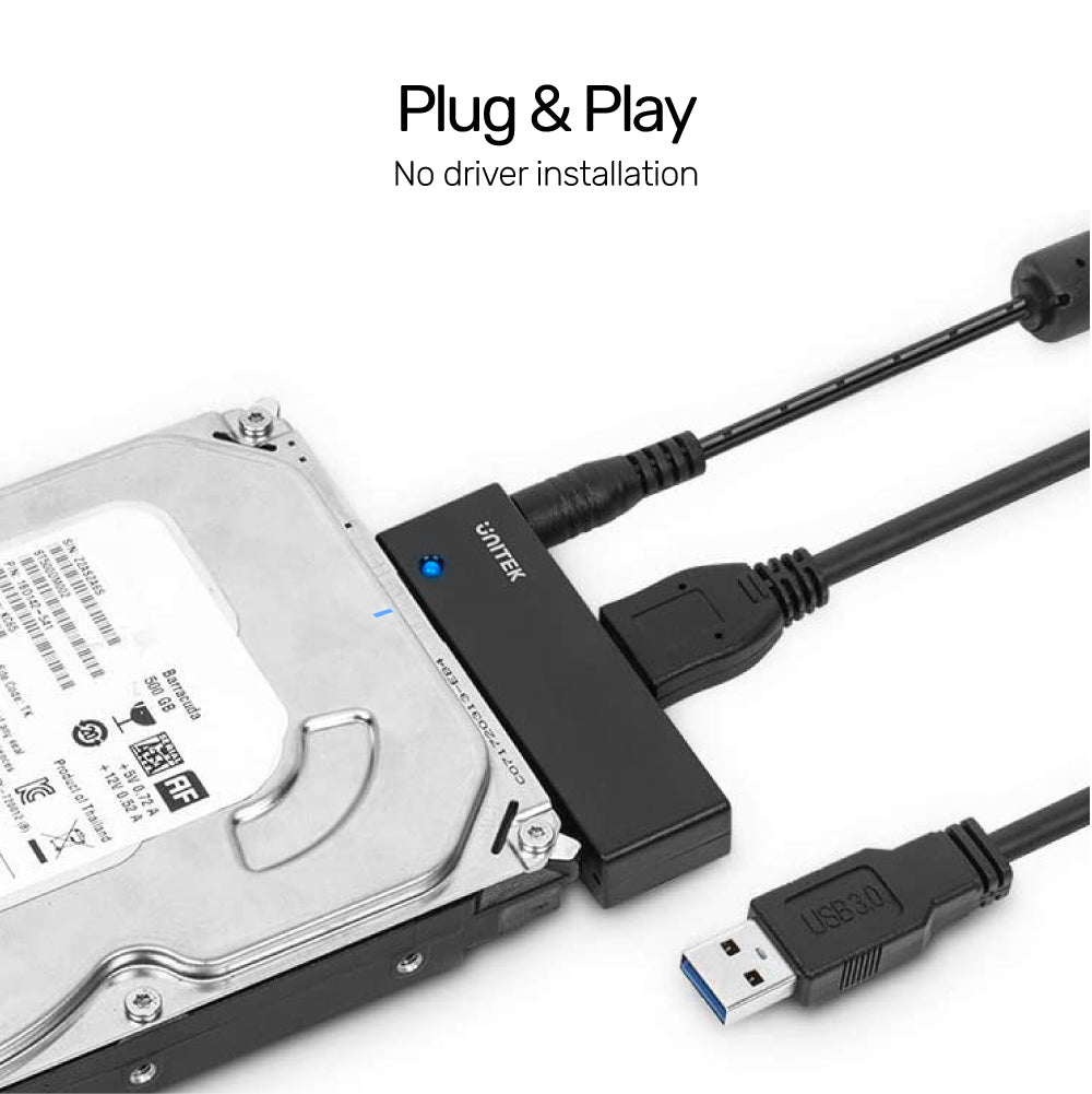 Ingeniører Dekorative talsmand USB 3.0 to SATA III Adapter (With 12V2A Power Adapter)