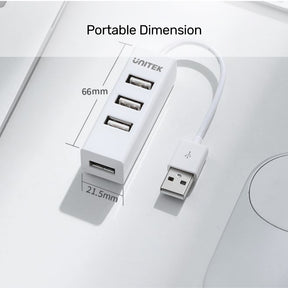 4 Ports USB 2.0 Hub in White