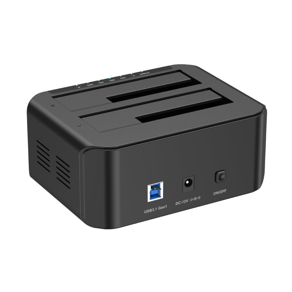 USB 3.0 to SATA III Dual Bay HDD/ SSD Docking Station with UASP & Offline Clone in Black