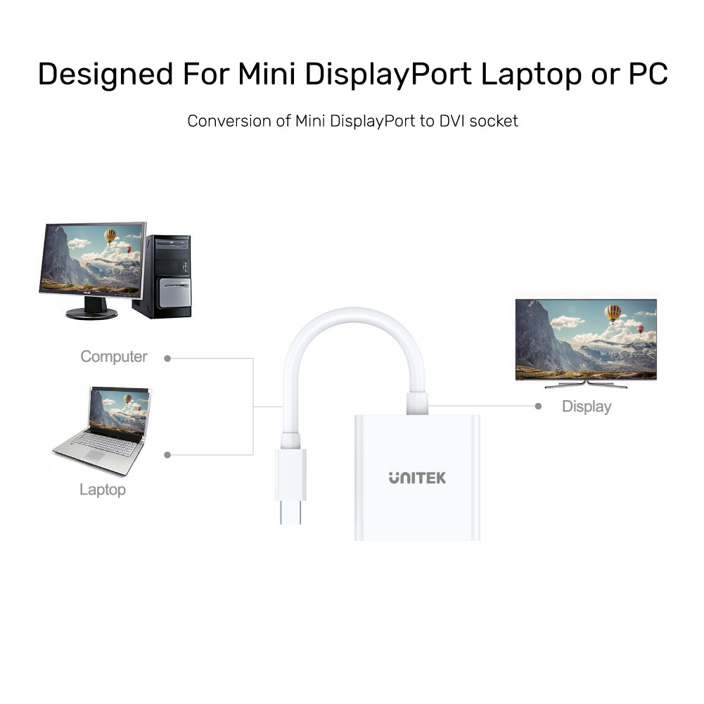 Mini DisplayPort 轉 DVI 轉接器