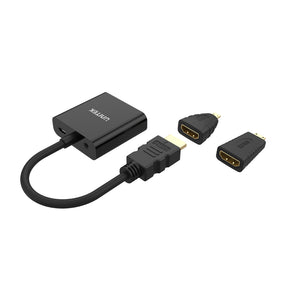 HDMI 轉 VGA 轉接器 (亦適用於 Micro HDMI 及 Mini HDMI；配備 3.5mm 音訊接口)