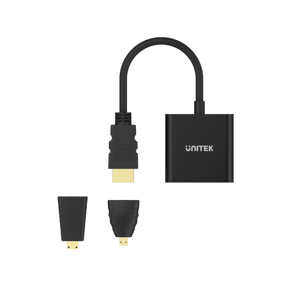 HDMI 轉 VGA 轉接器 (亦適用於 Micro HDMI 及 Mini HDMI；配備 3.5mm 音訊接口)