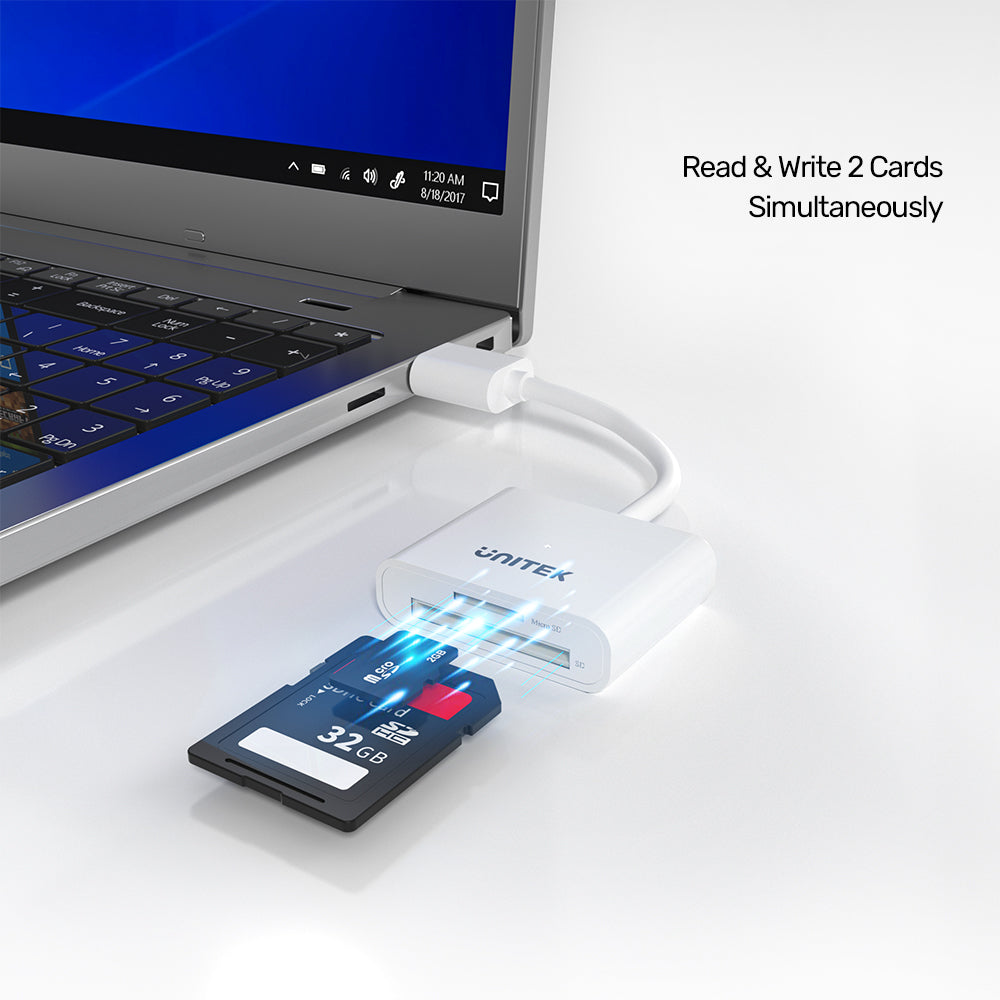 USB 3.0 2 Ports Memory Card Reader 