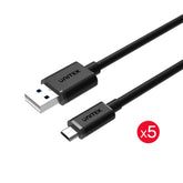 USB 2.0 to Micro USB Charging Cable Bundle Pack (2 x 0.3M and 3 x 0.2M)