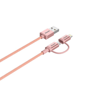 MFi 2 合 1 USB 2.0 轉 Micro USB 通用充電傳輸線配 Lightning 轉接器