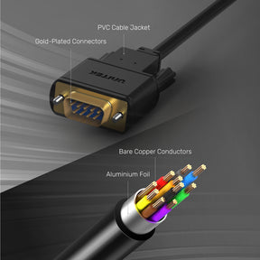 DB9 9 Pin 直通 Serial RS232 串口延長線
