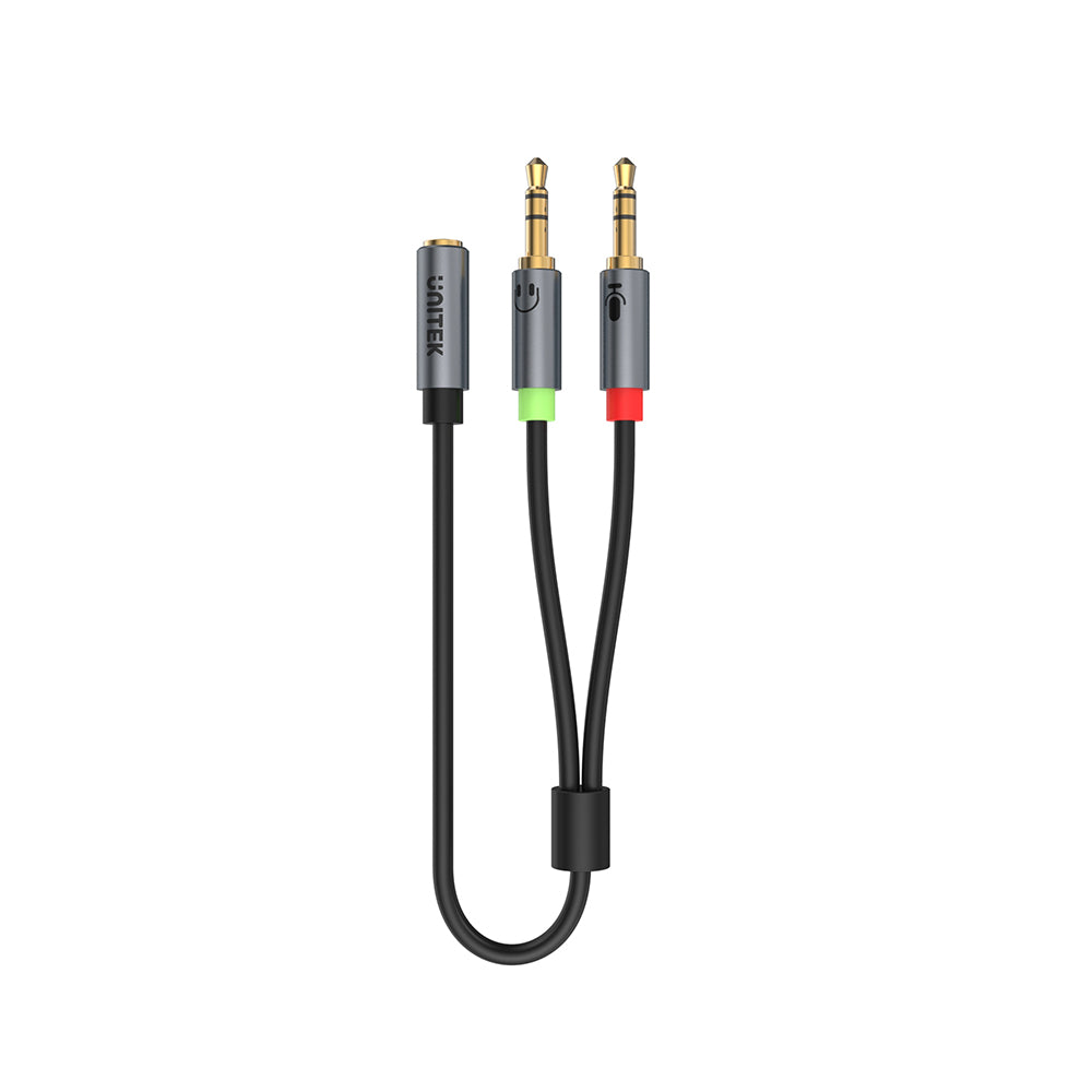 Headset Adapter (Dual 3.5mm Plug to 3.5mm Jack) Stereo Audio Cable